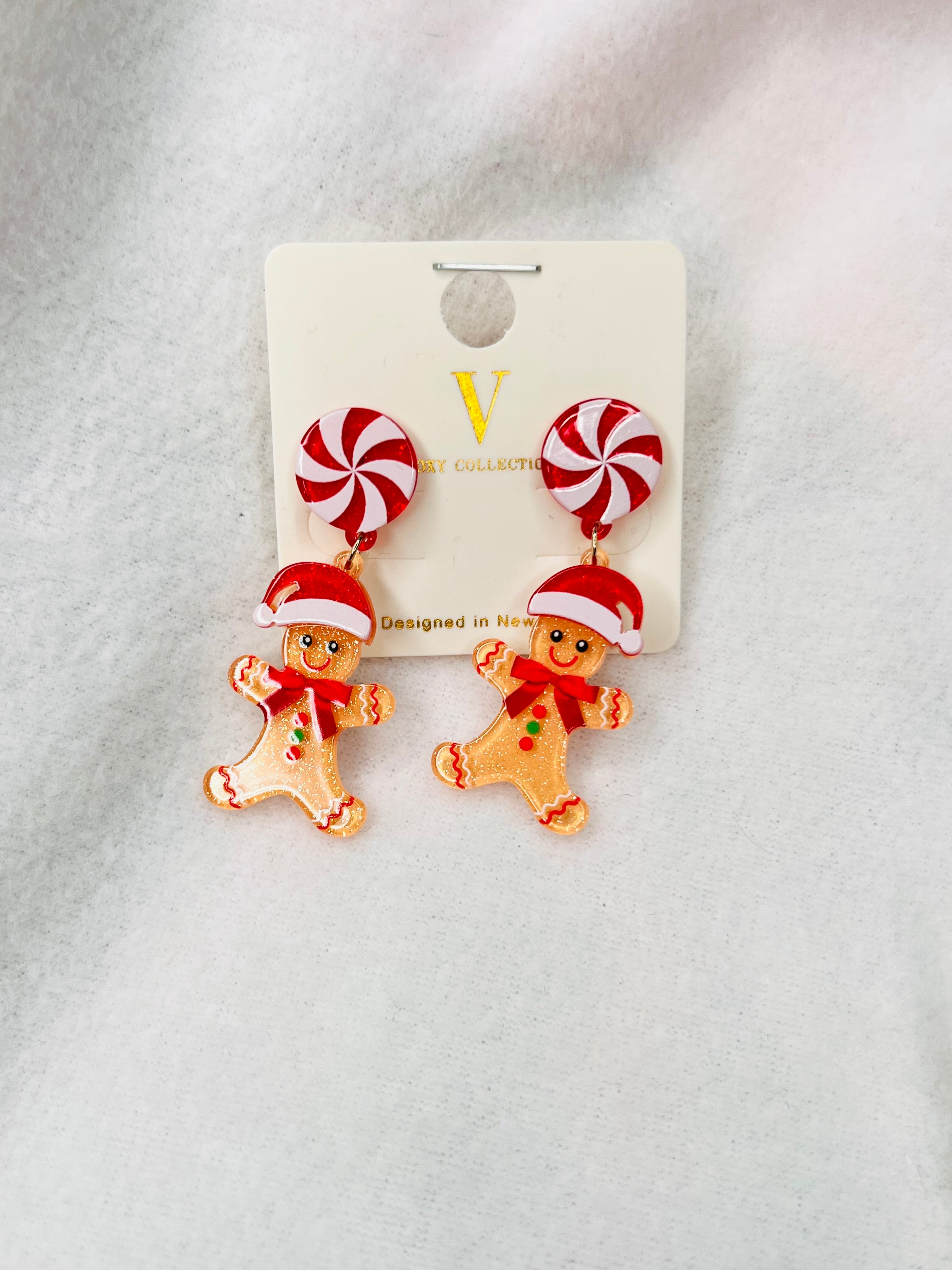 Gingerbread dangle earrings