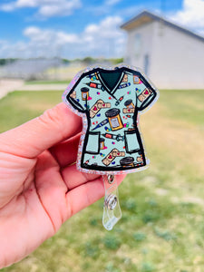 Medical scrub top badge￼