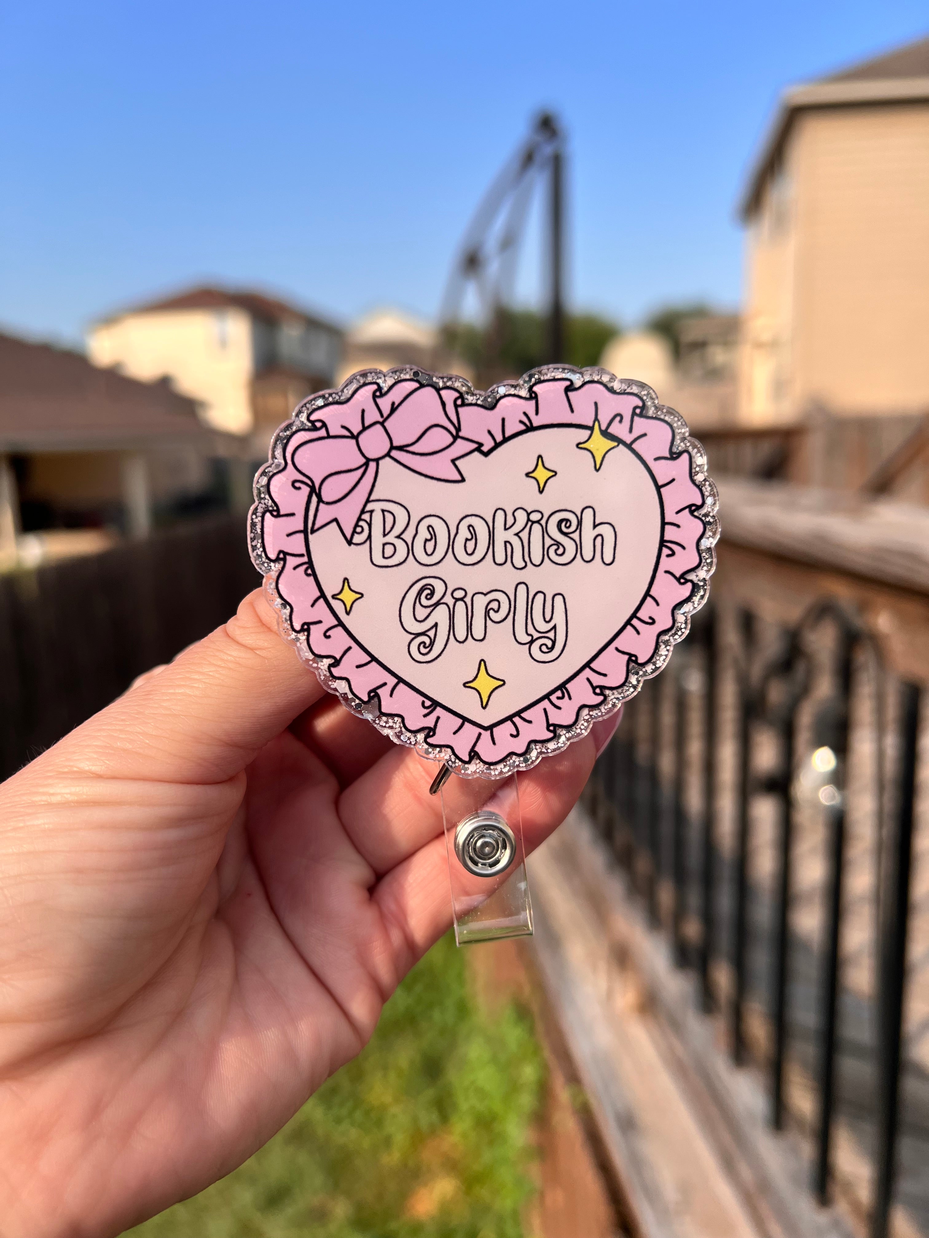 Bookish girly badge