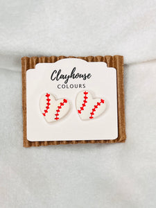 Baseball heart studs