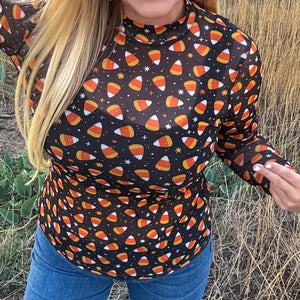 Candy corn sheer top