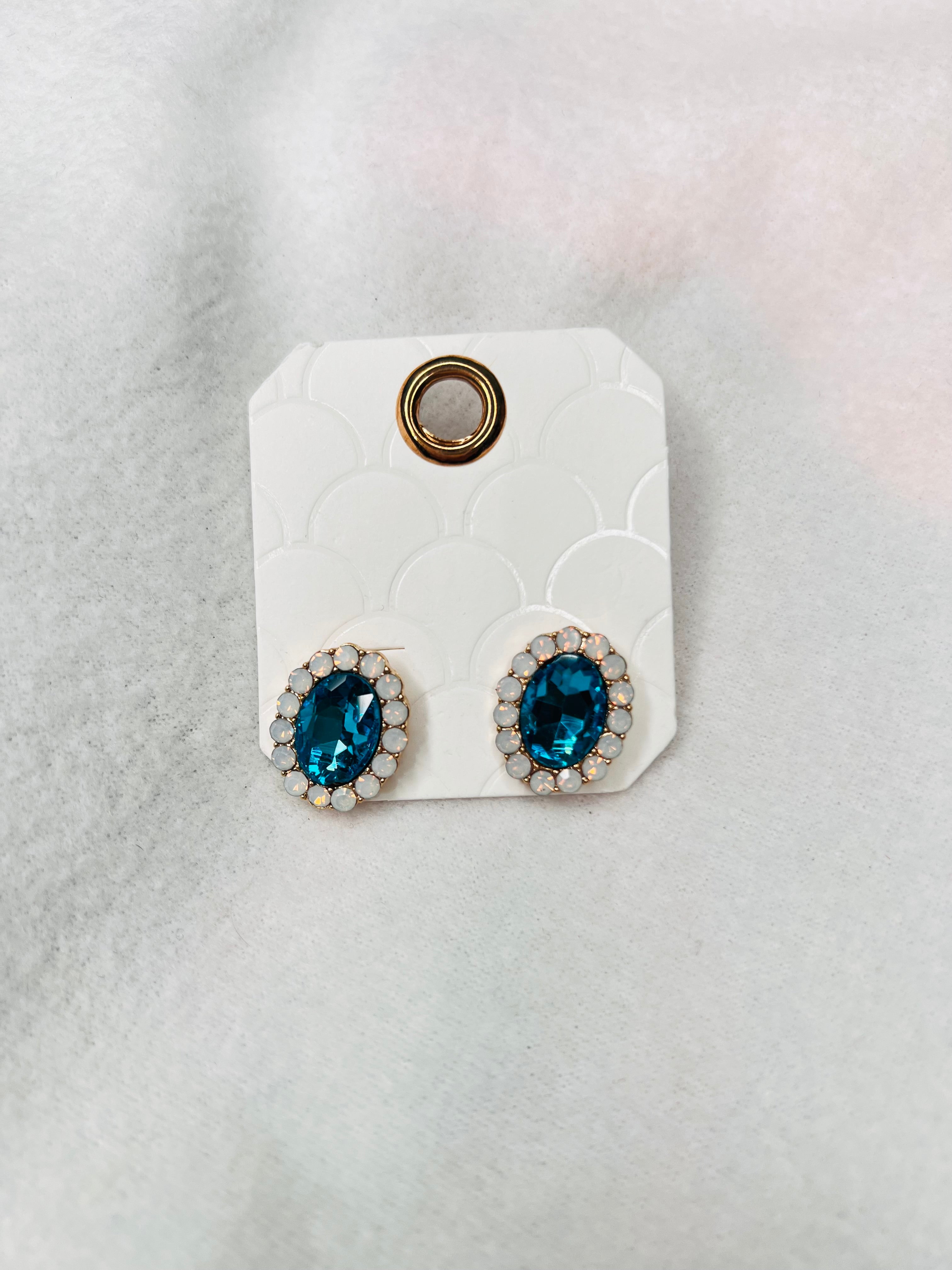 Blue rhinestone studs