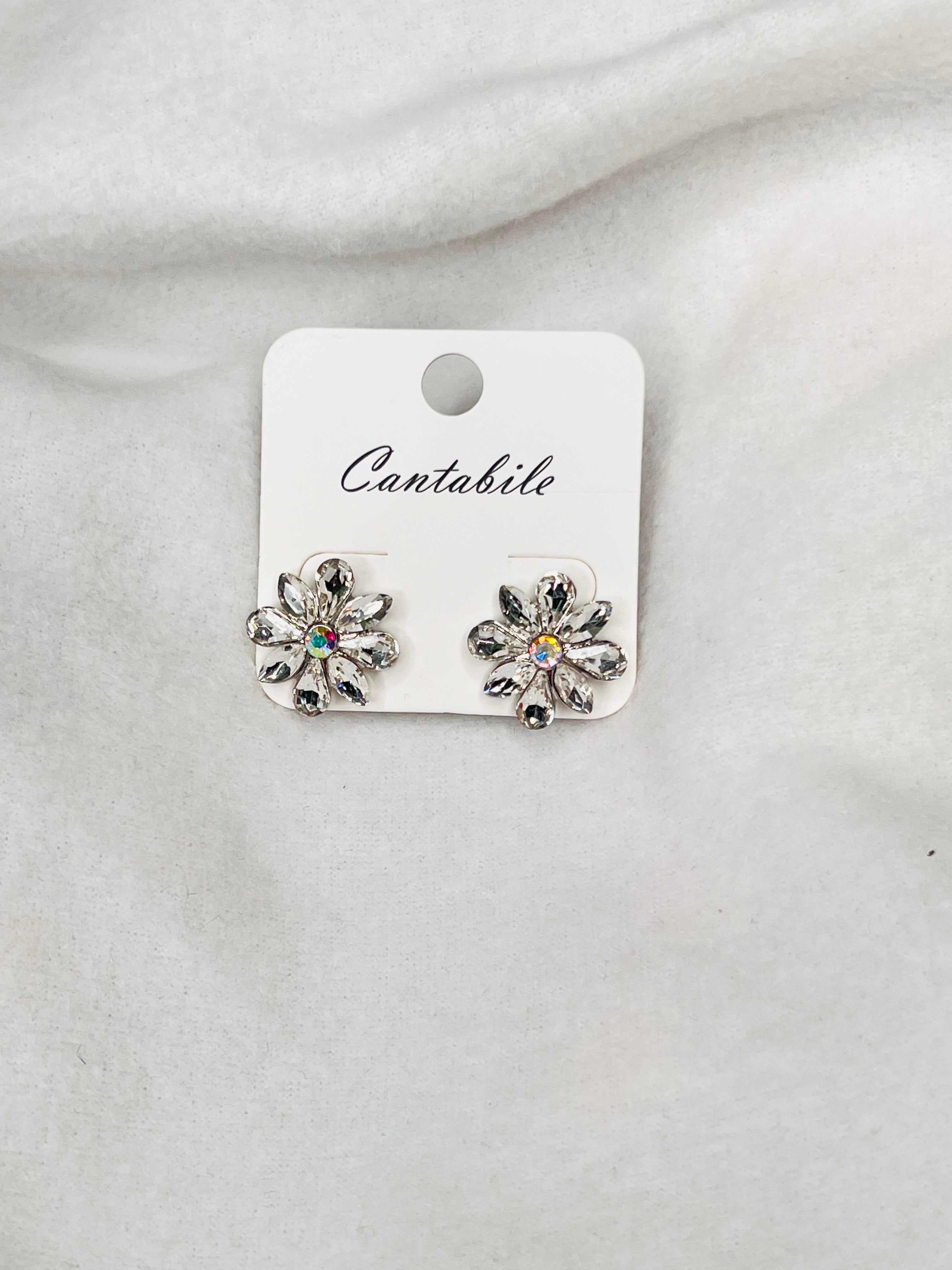 Silver flower studs