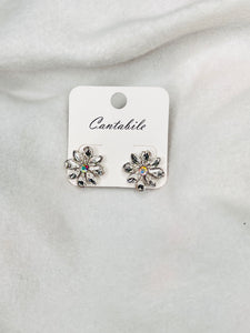 Silver flower studs