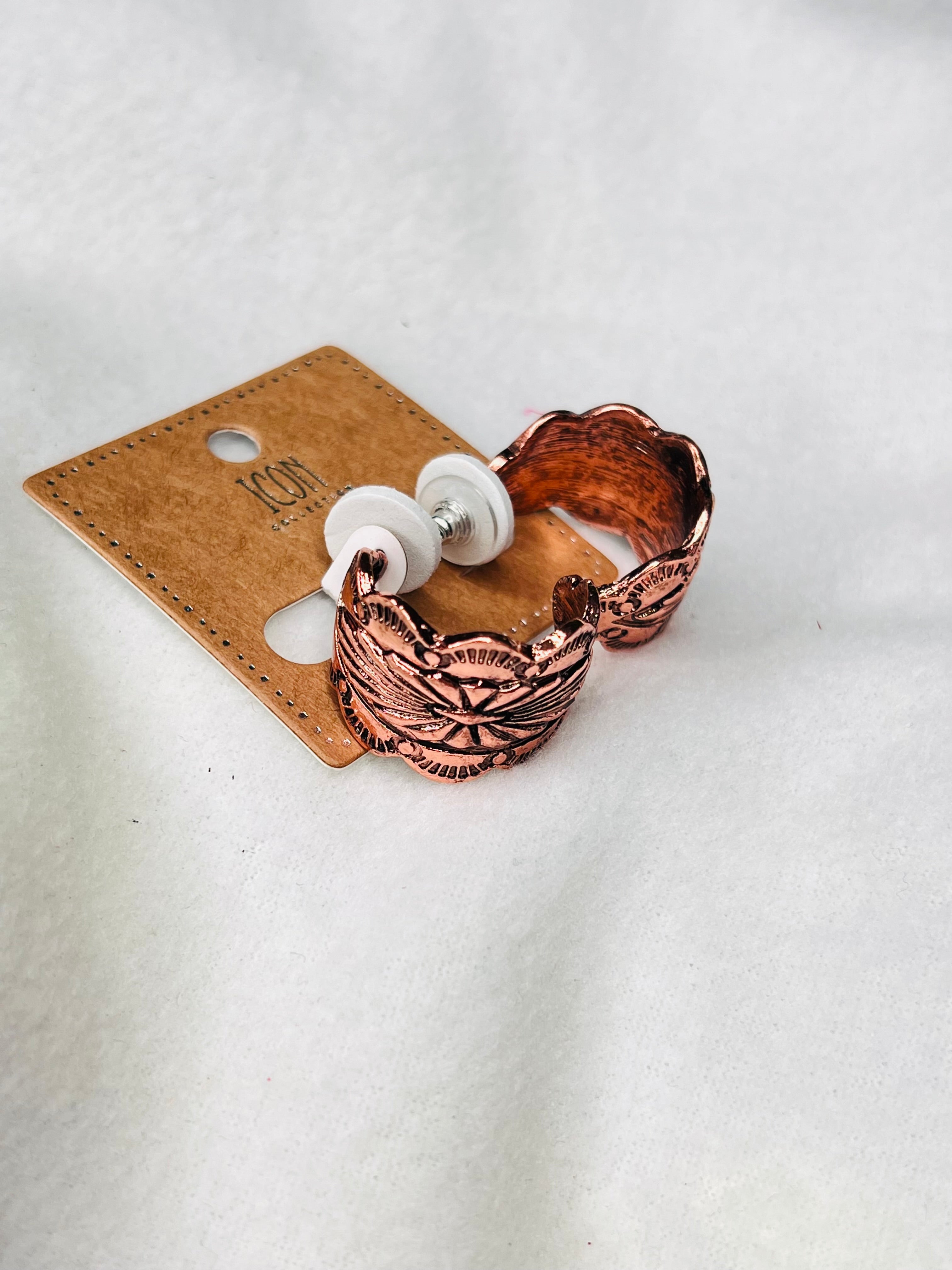 Bronze Aztec hoops