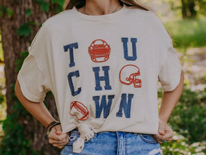 Mineral wash tan touchdown tee