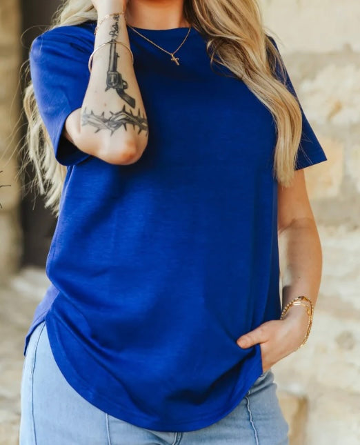 Clouded basic in royal blue