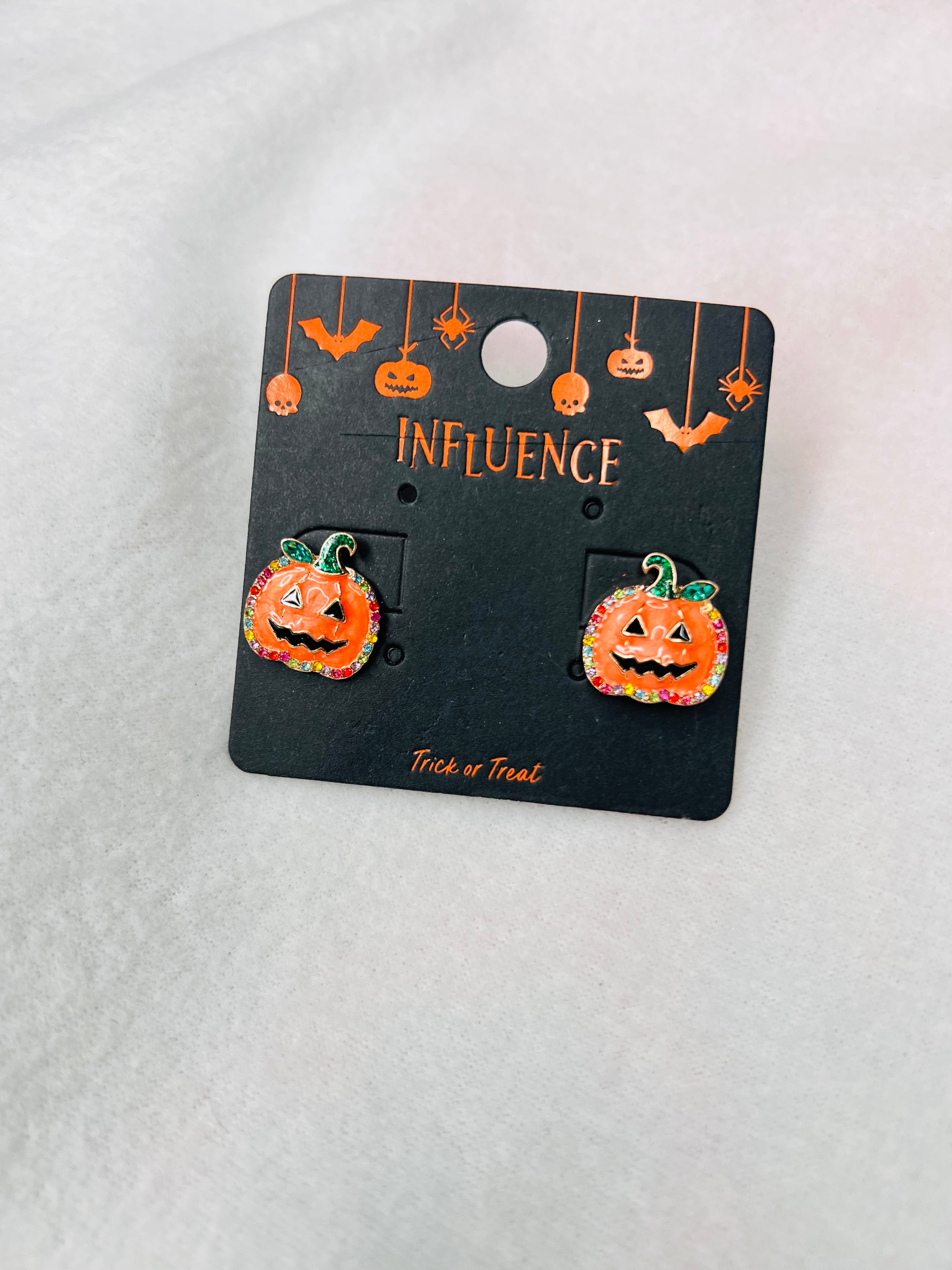 Glitter pumpkin studs