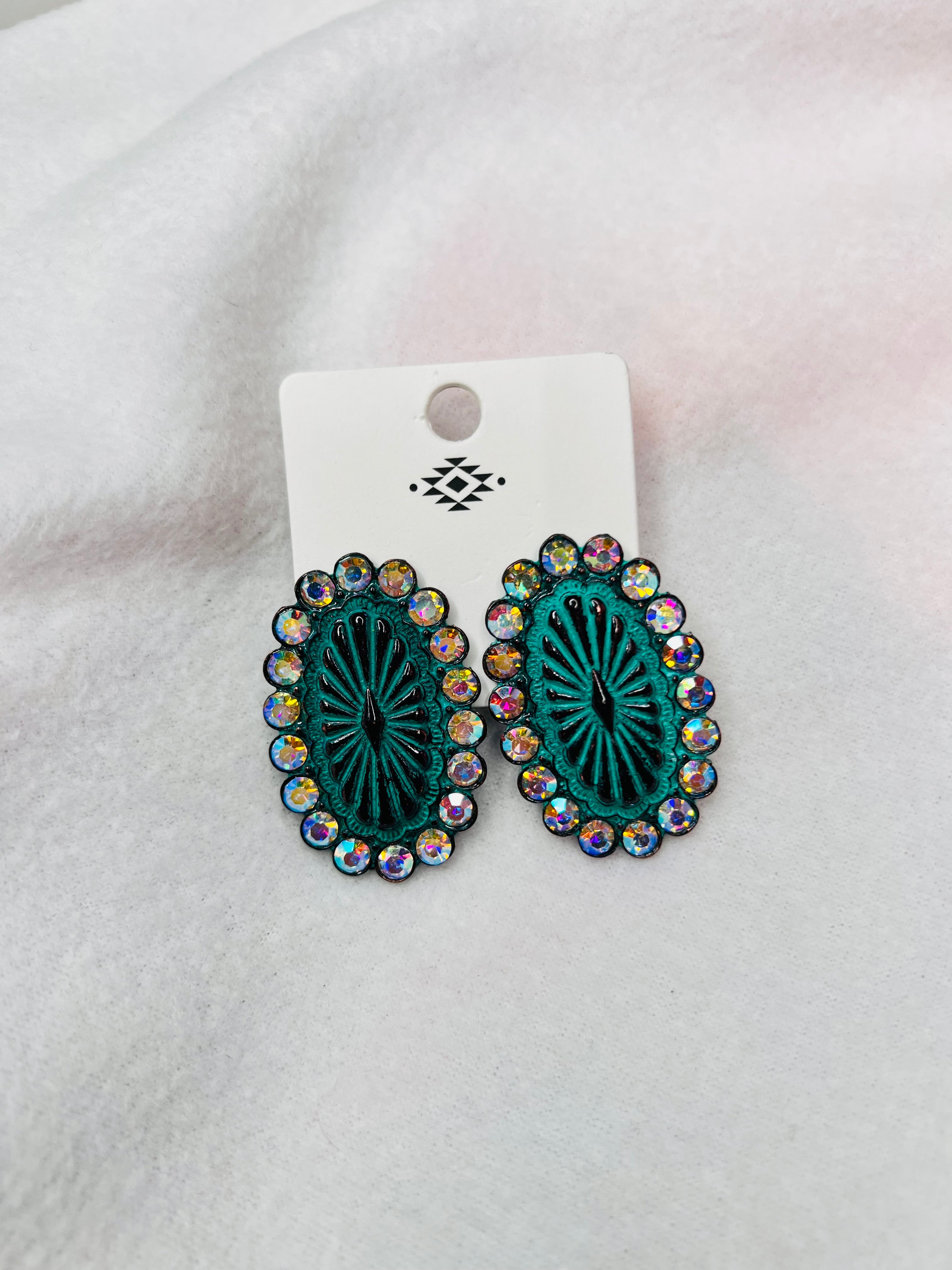 Patina western earrings