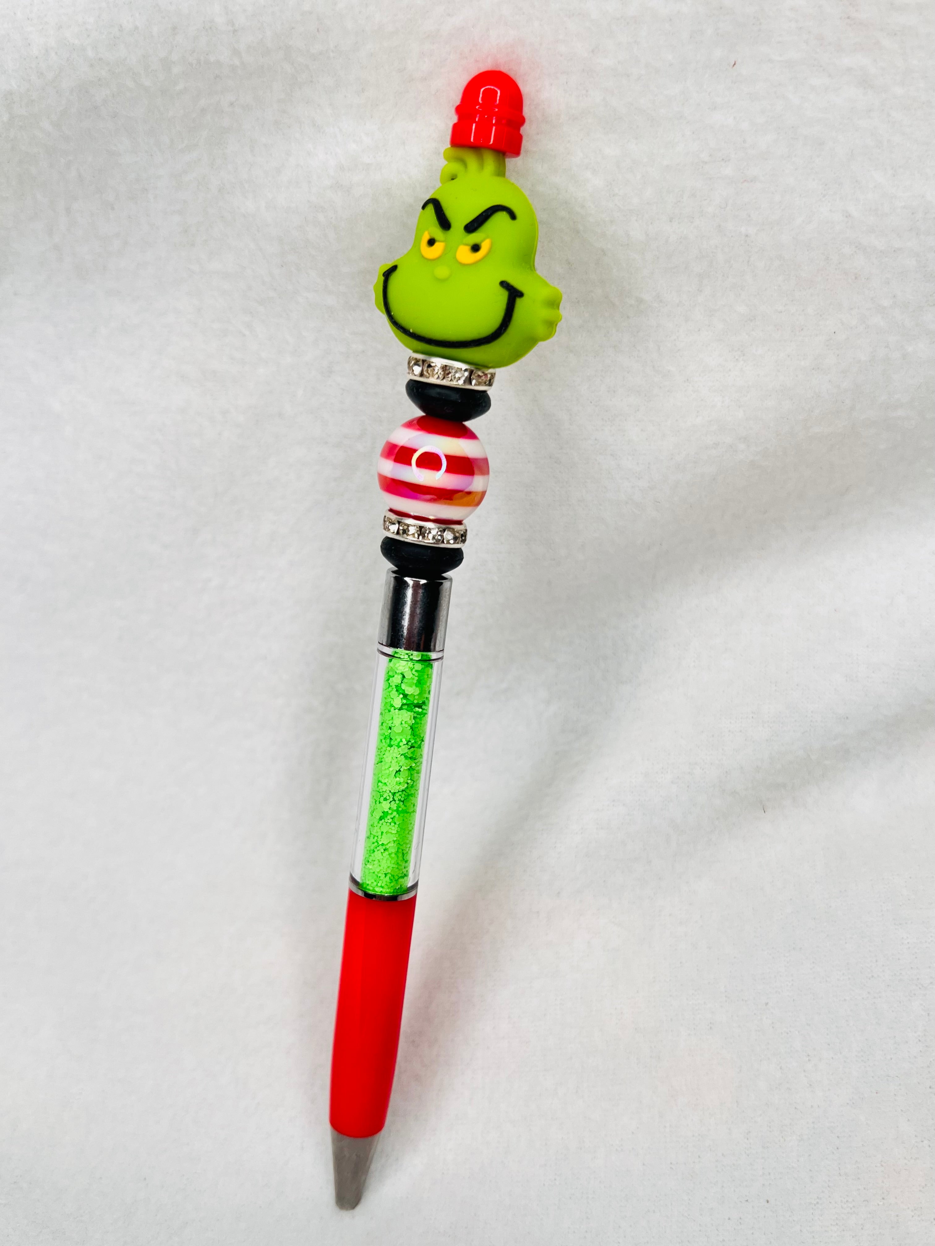 Grinch glitter pen