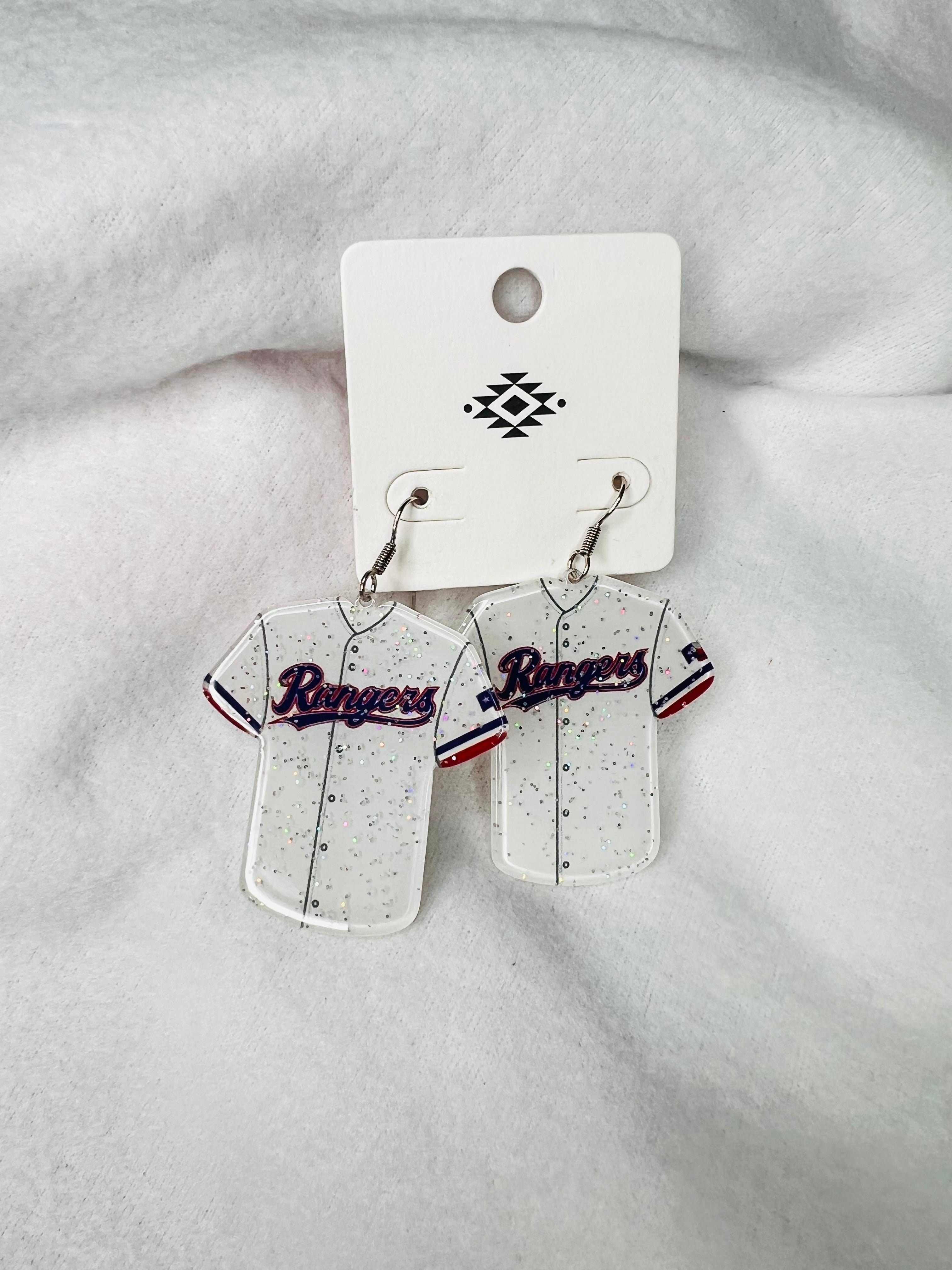 Rangers jersey dangle earrings