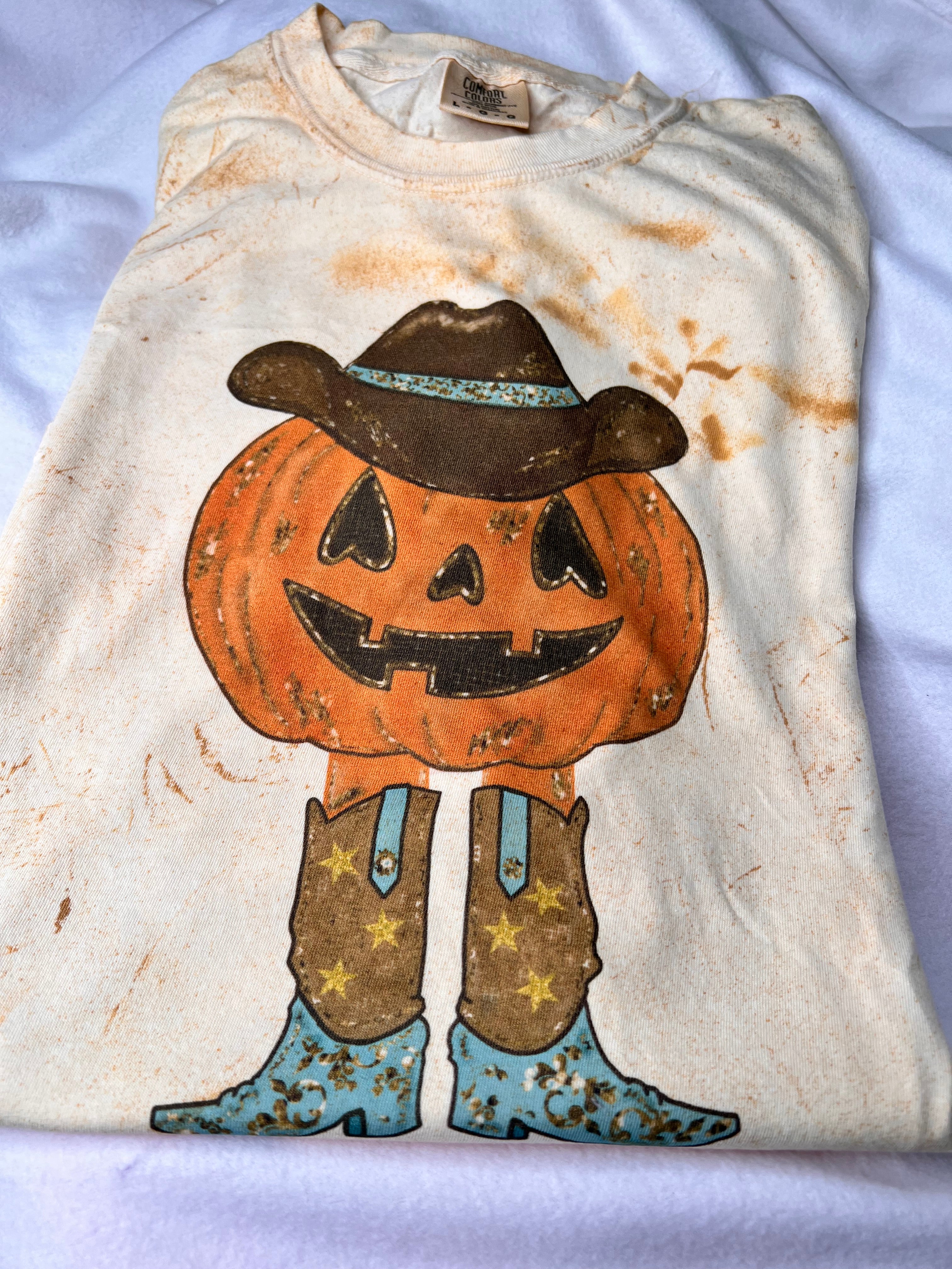 Western pumpkin tee mineral wash