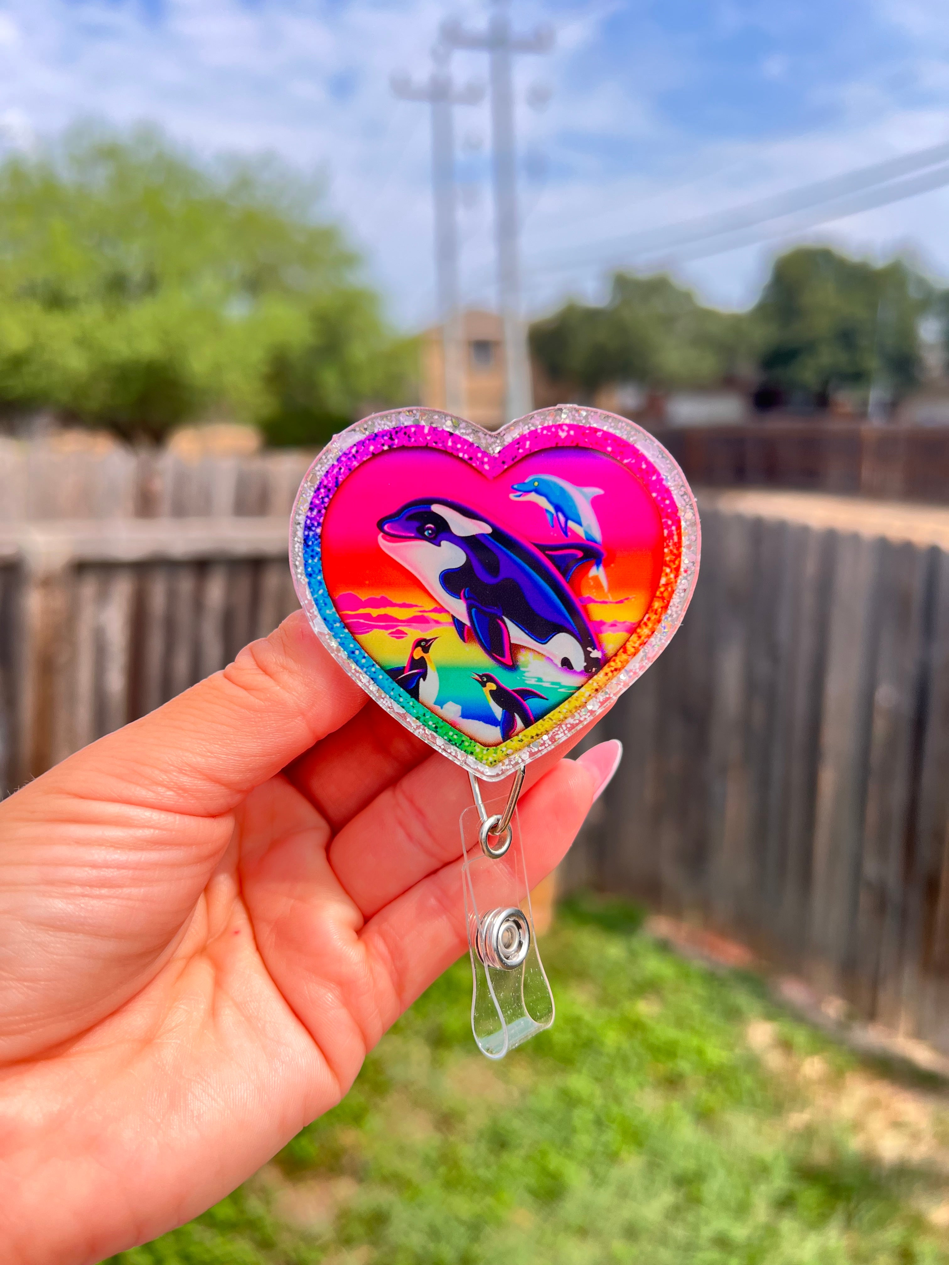 Lisa frank dolphins badge