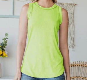 Neon ribbed tank