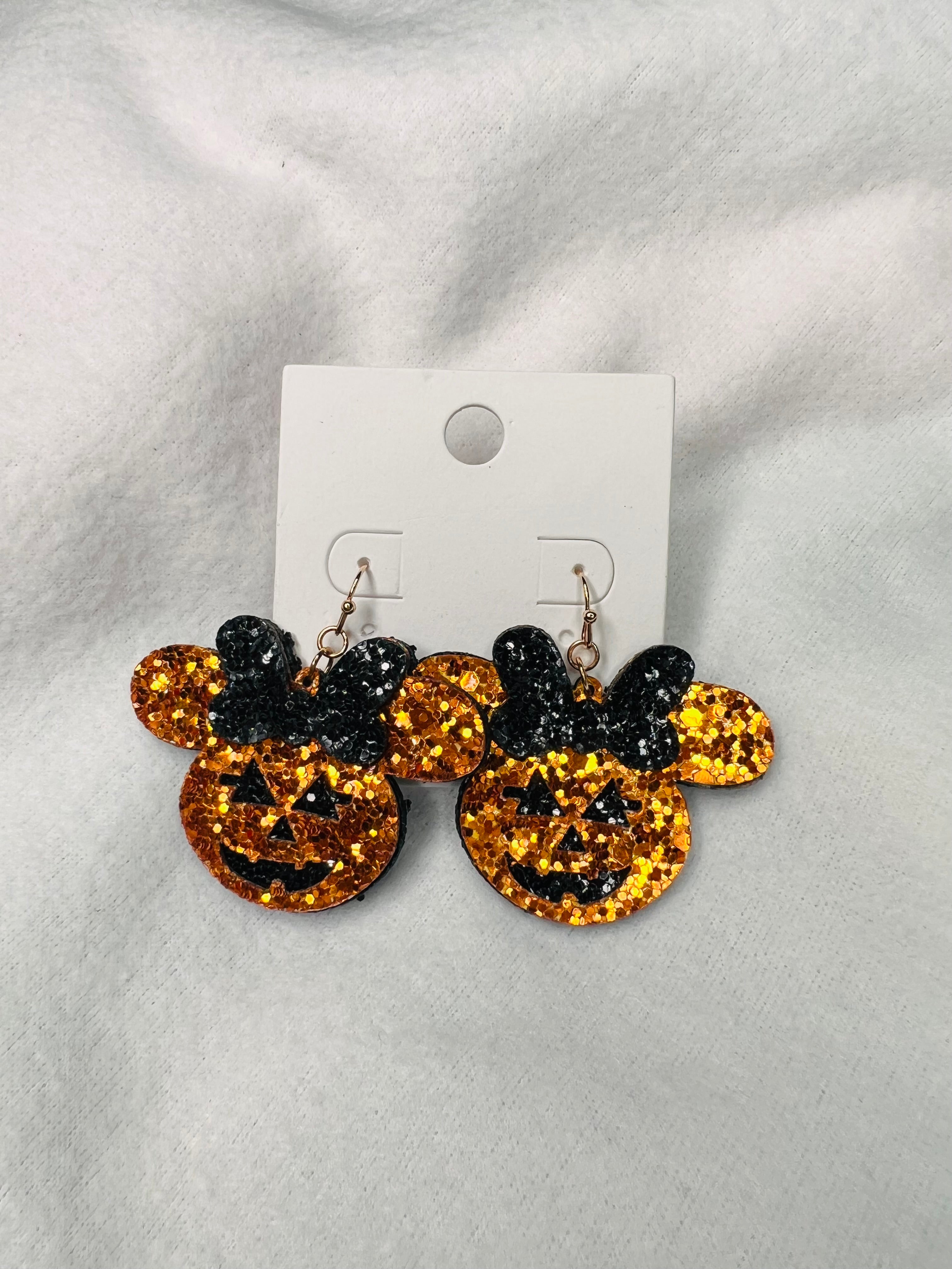 Minnie pumpkin dangle earrings