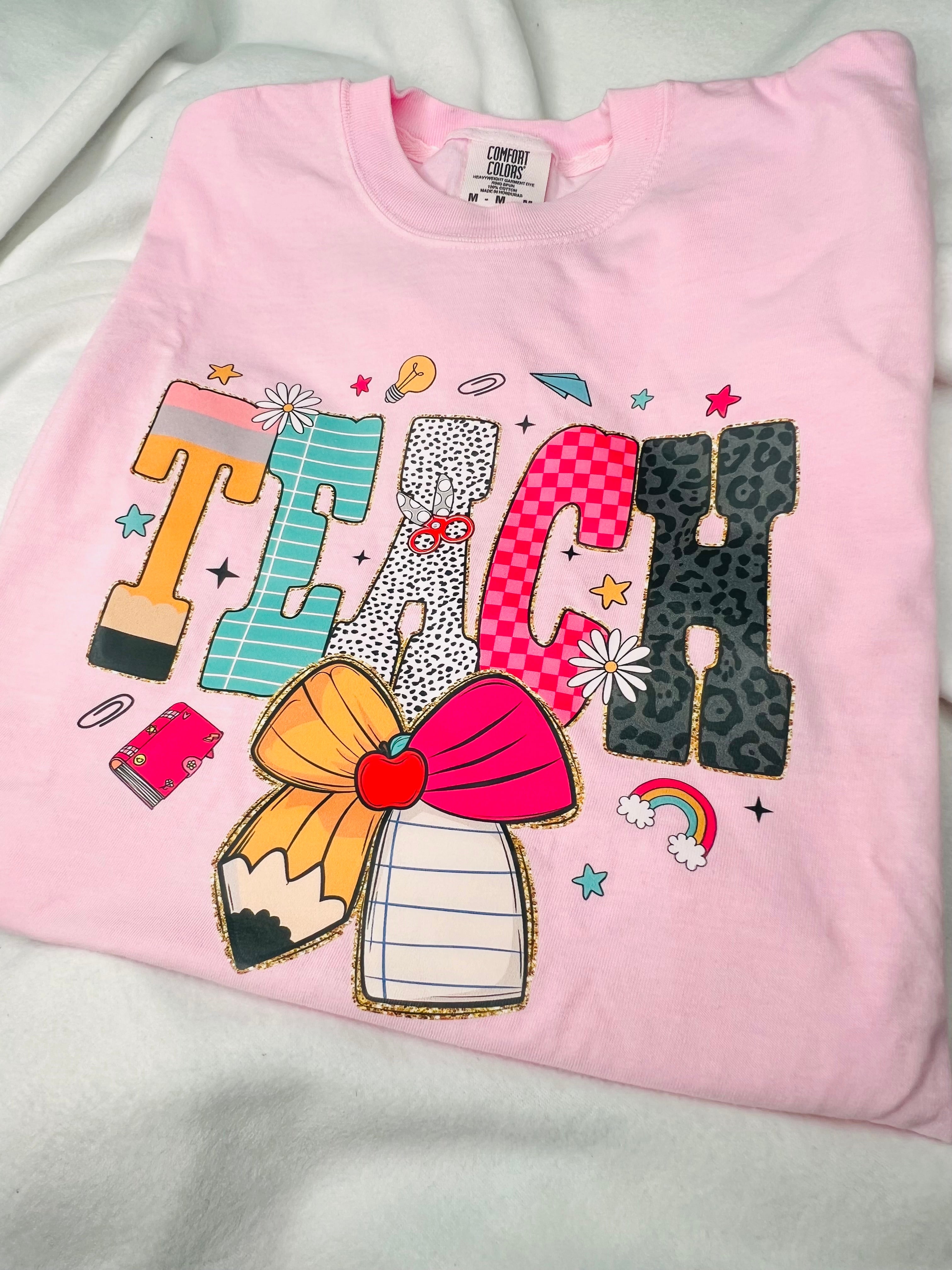 Light pink teach tee