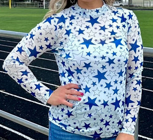 Go team go Cowboys vibes star mesh top