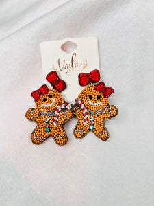Gingerbread dangle earrings