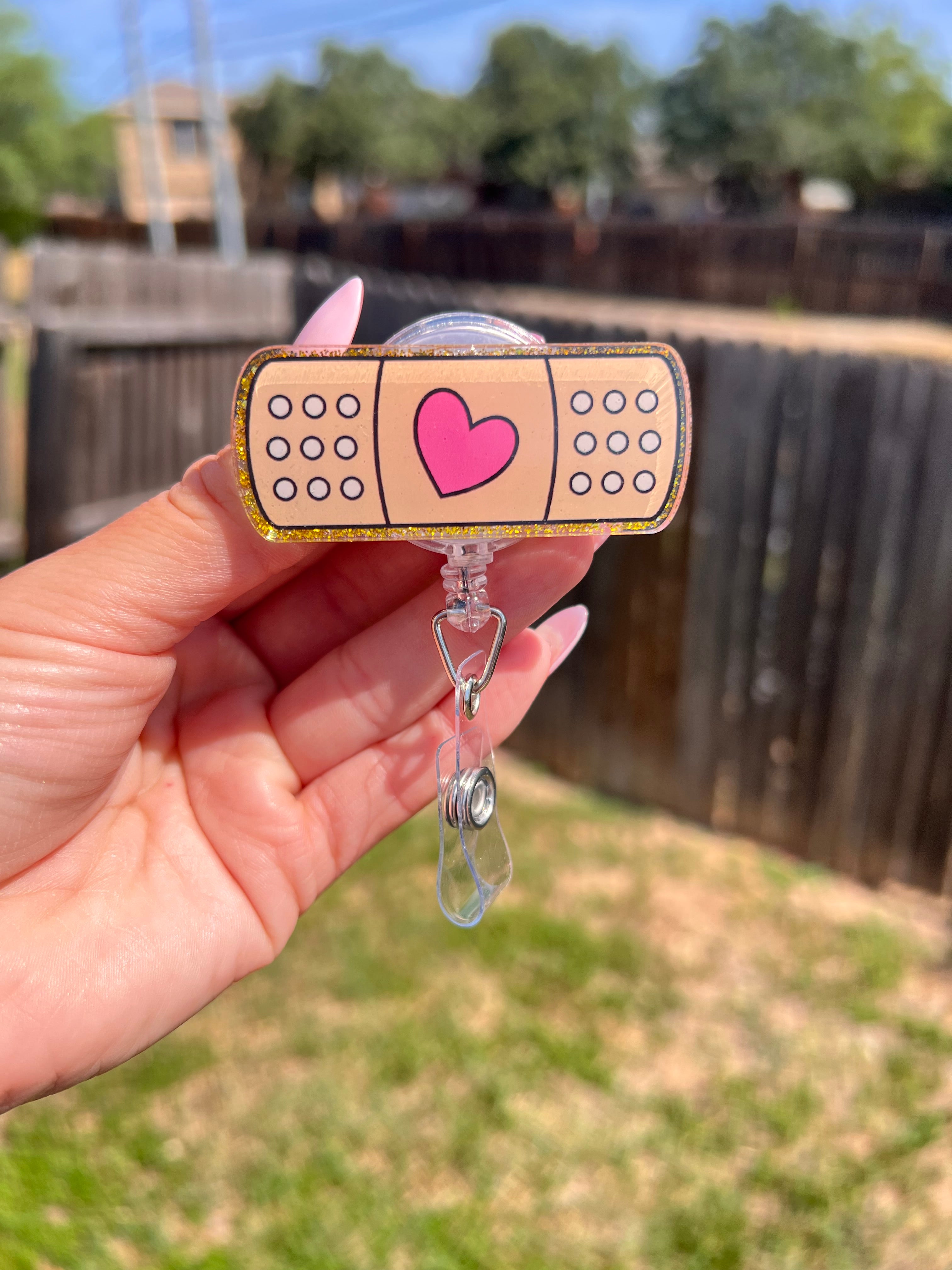 Cute heart Band-Aid badge