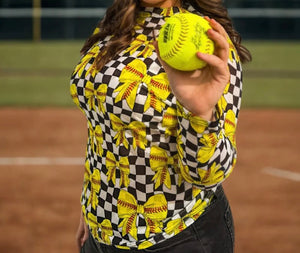 Throw like a girl softball mesh top long sleeve