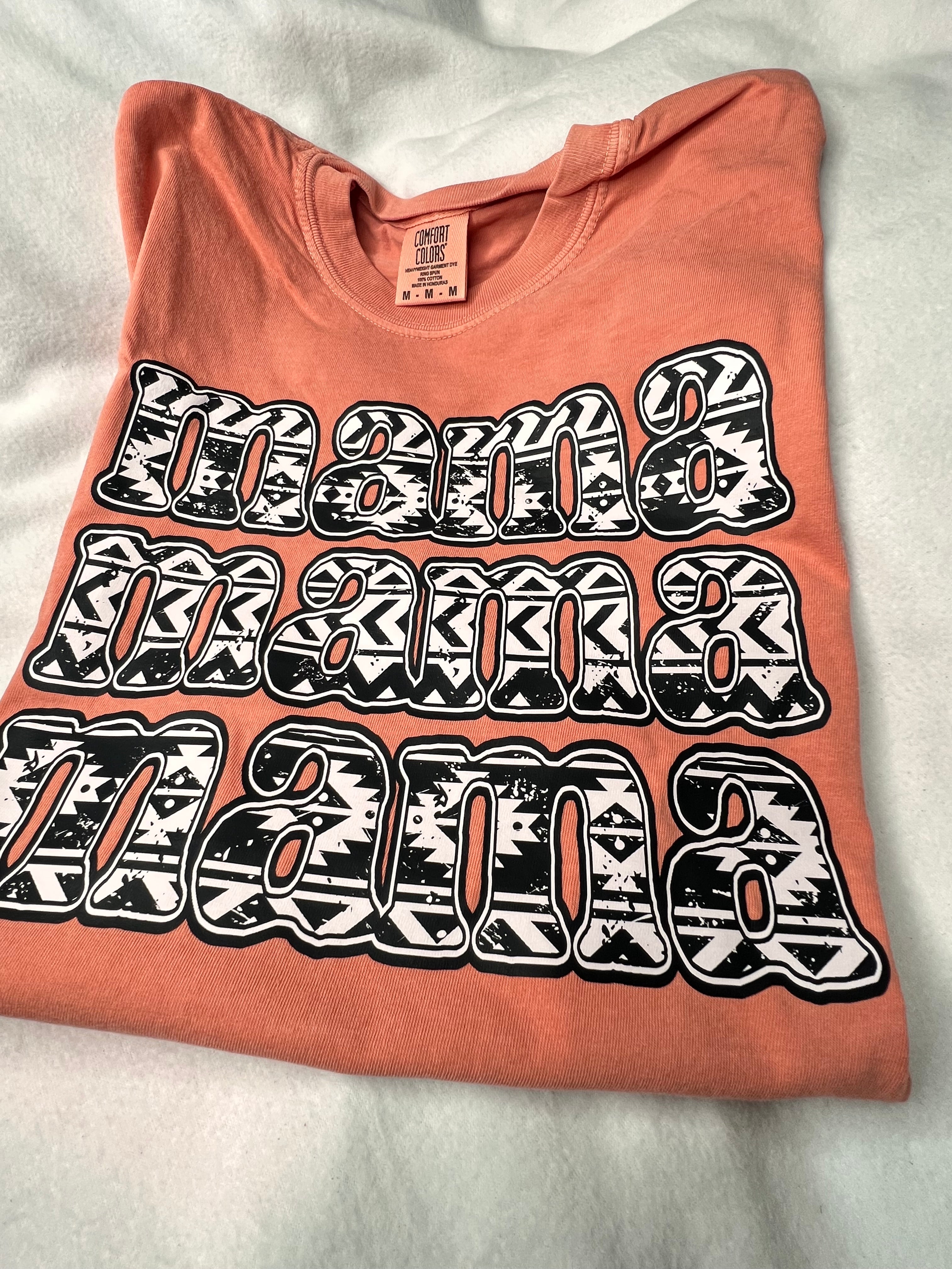 Aztec black/white mama tee