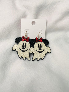 Minnie ghost dangle earrings