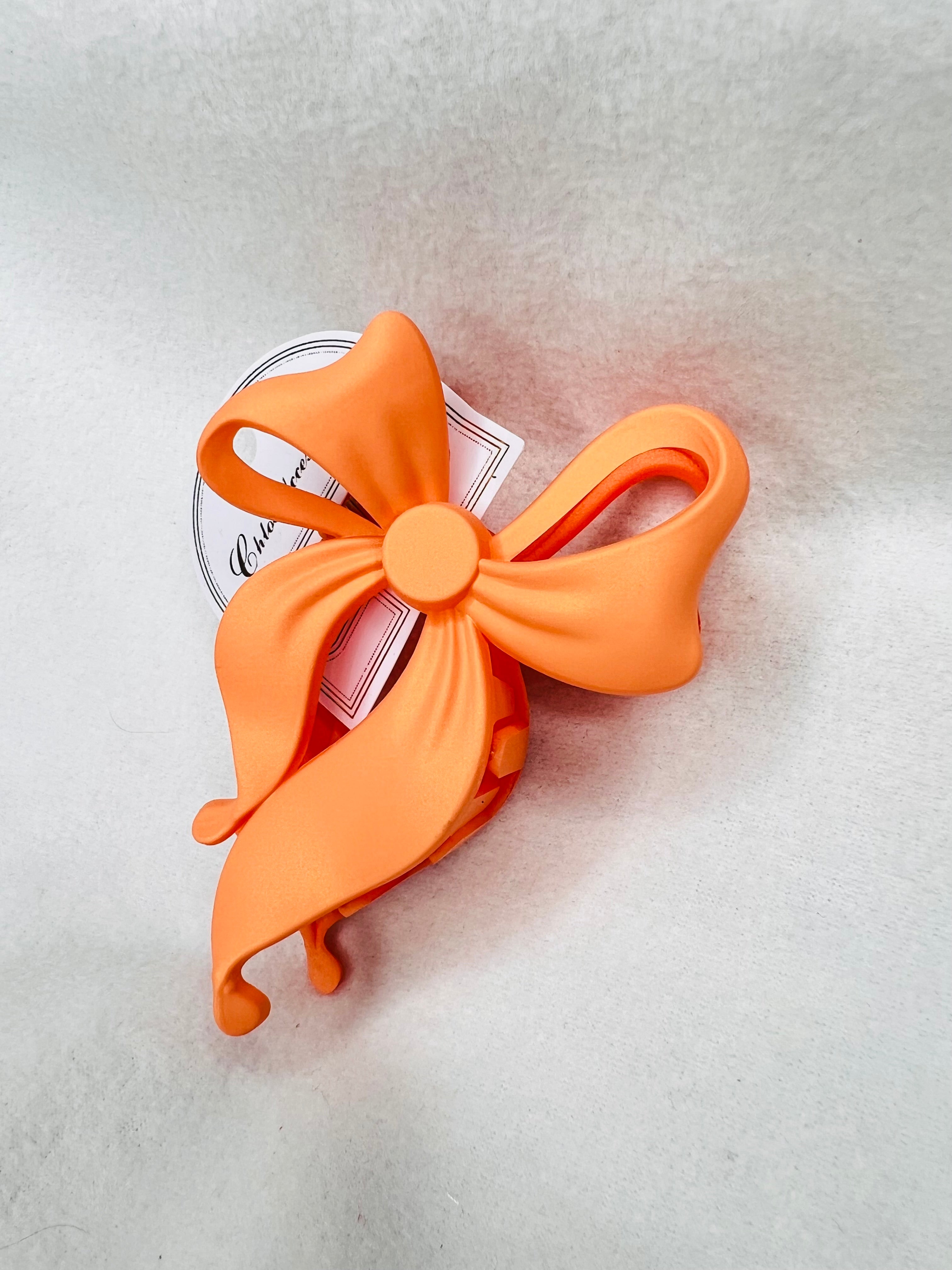 Orange bow clip