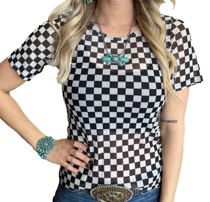 If you ain’t first your last sheer top