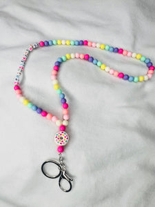 Sprinkle kindness, beaded lanyard