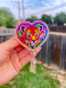 Lisa frank heart badge