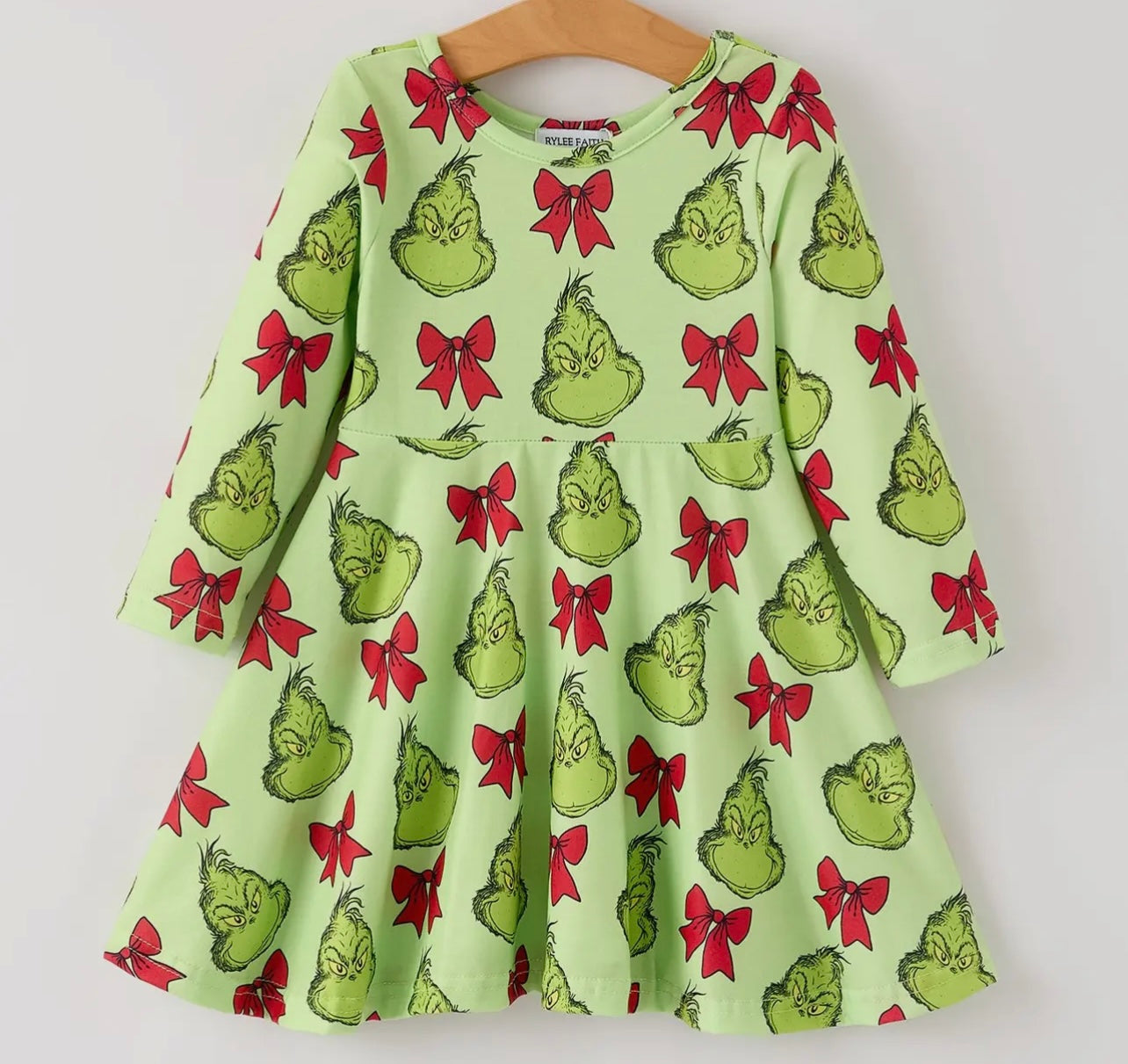 Grinchy green bow dress