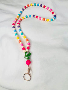 Cactus beaded lanyard
