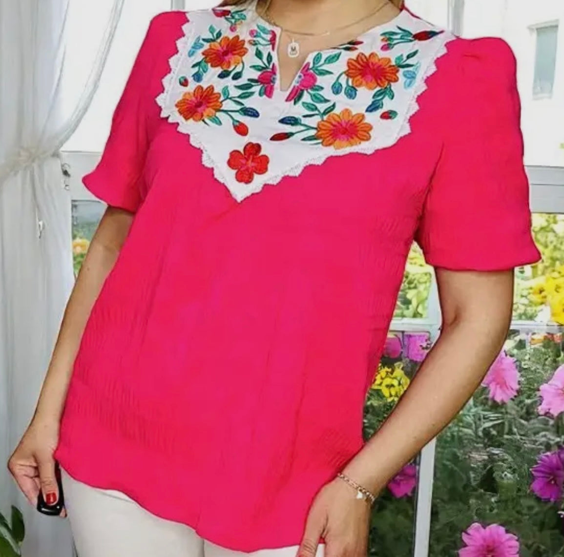 Pink floral flower top