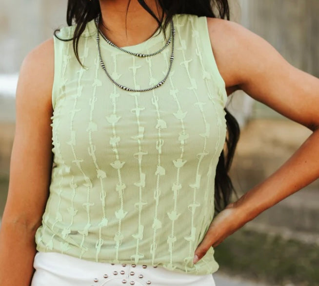 Western Verde lace tank