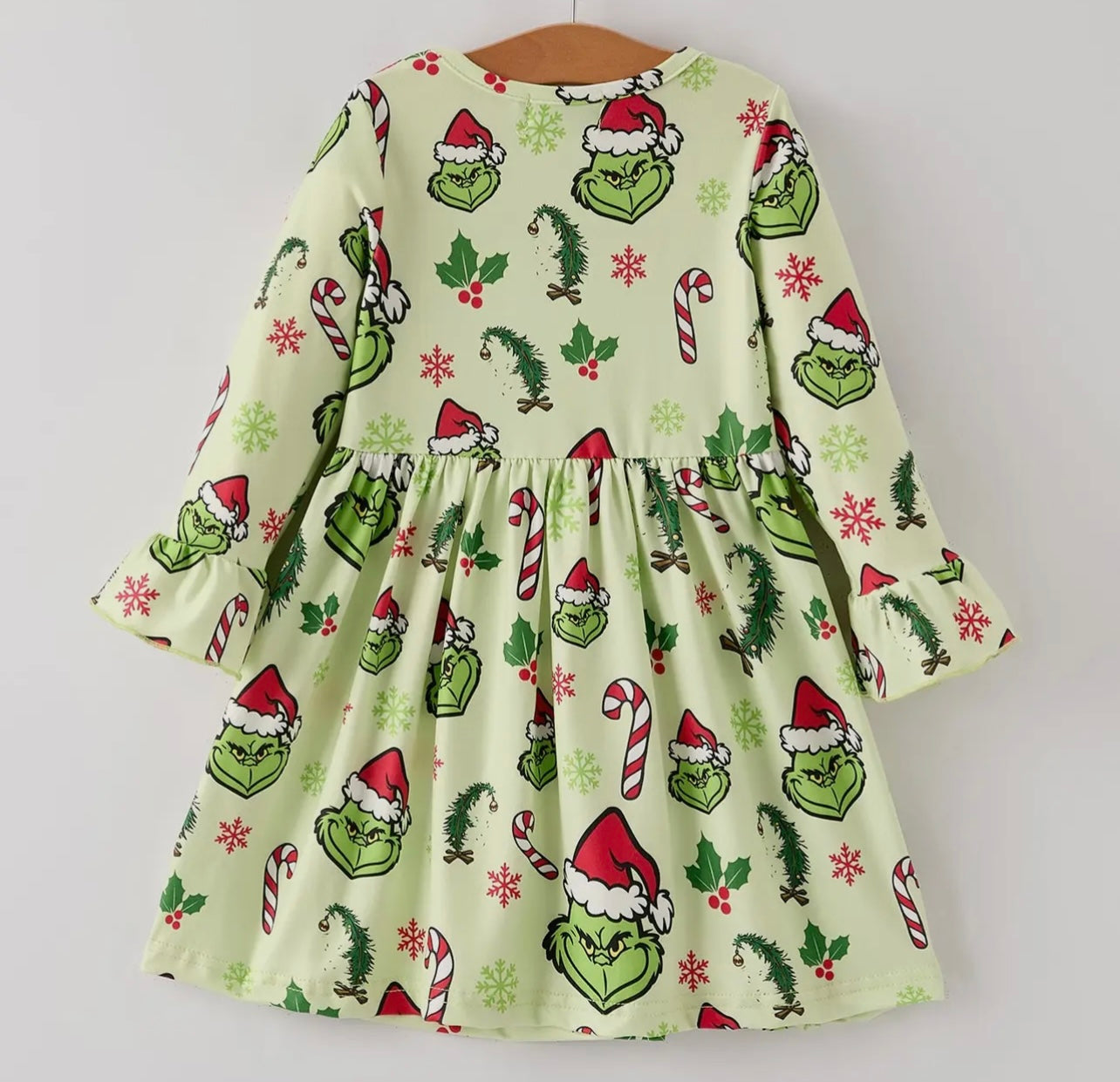 Green grinchmas youth dress