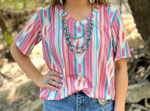 Sterling Aztec V-neck