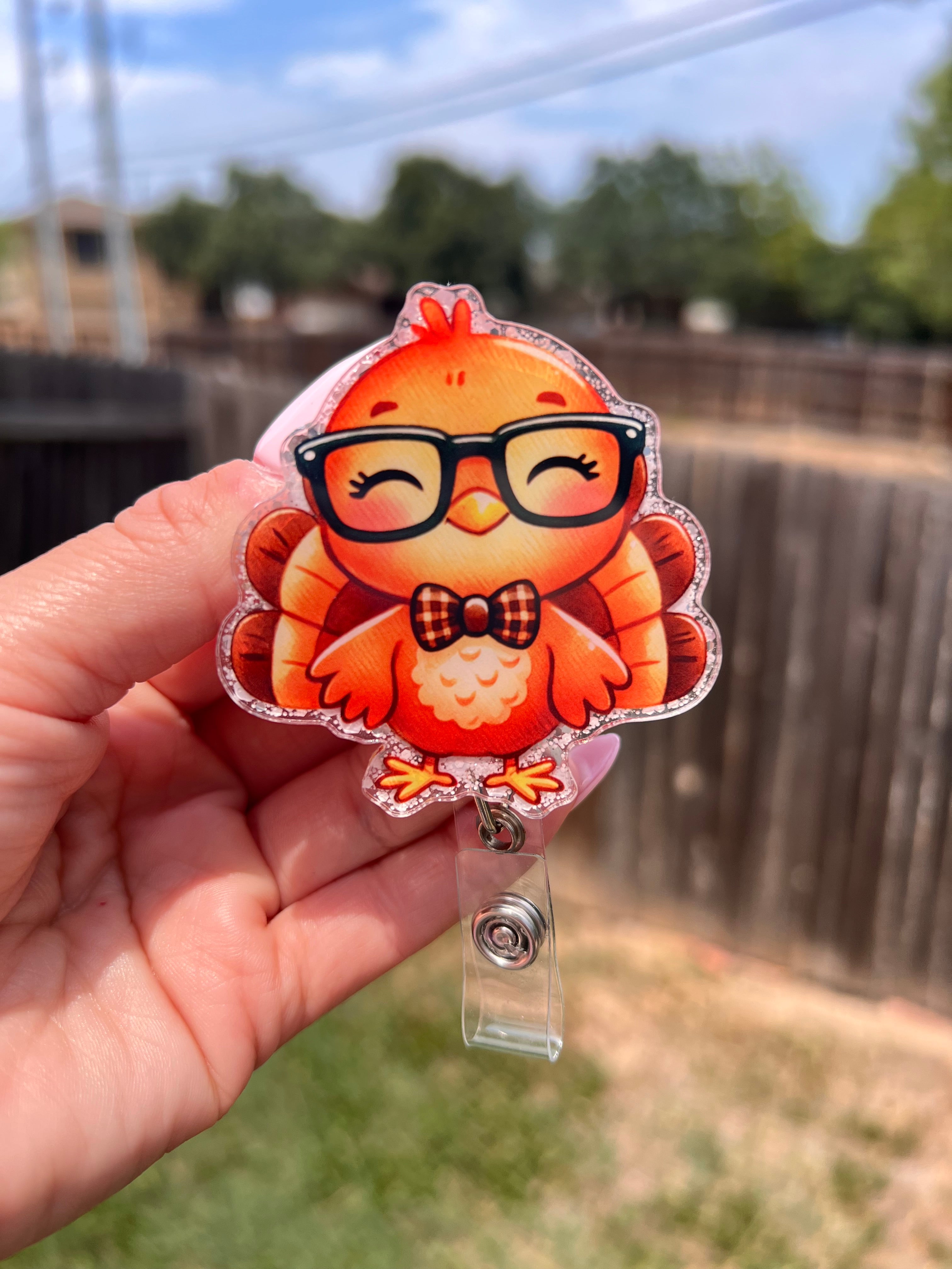 Cute turkey badge