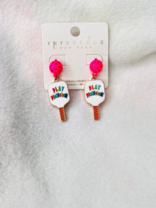 Pickleball paddle earrings
