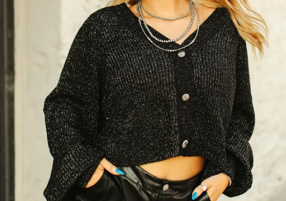Sparkly Western oversized sweater