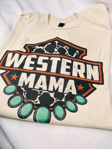 Western mama tan tee