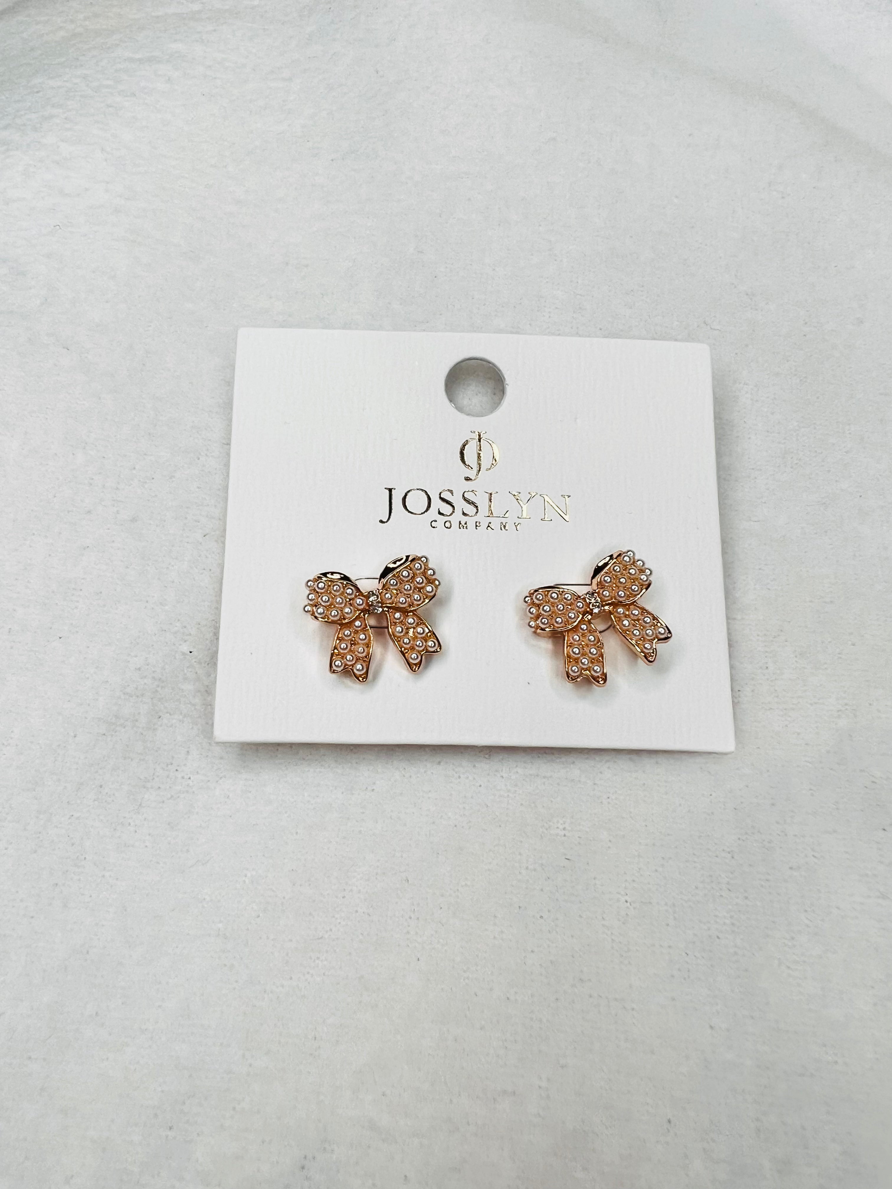 Gold, pearl bow studs